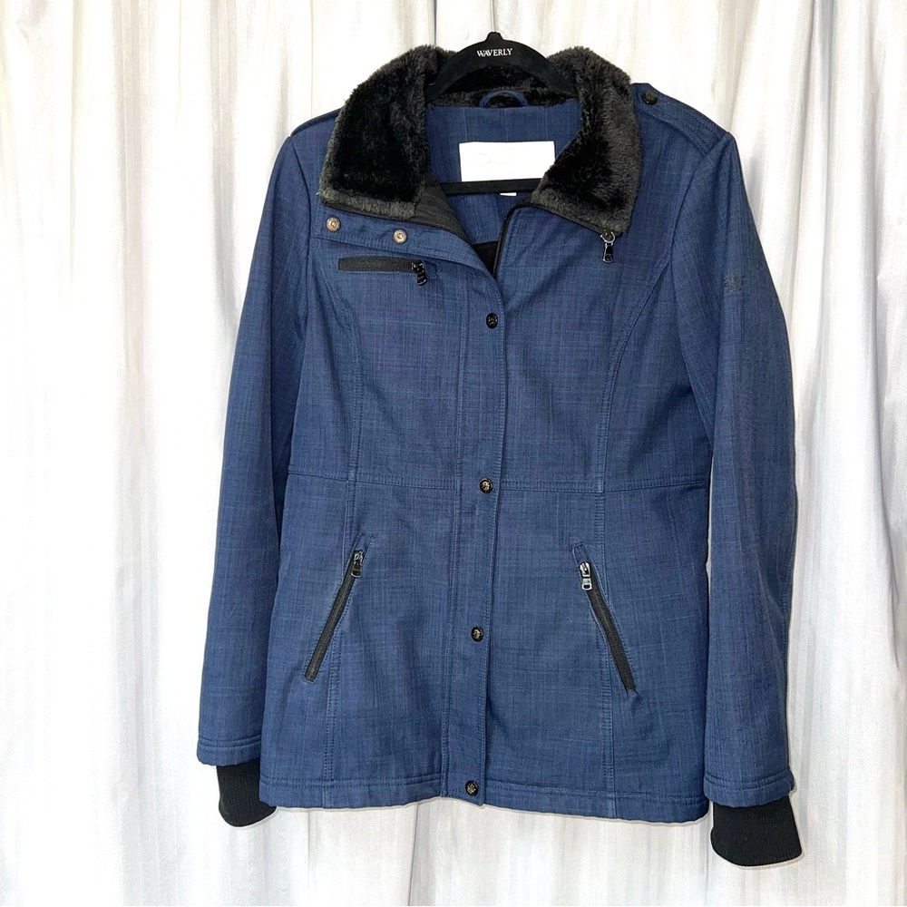 Jessica Simpson Navy Utility Jacket with Black Accents size Large
